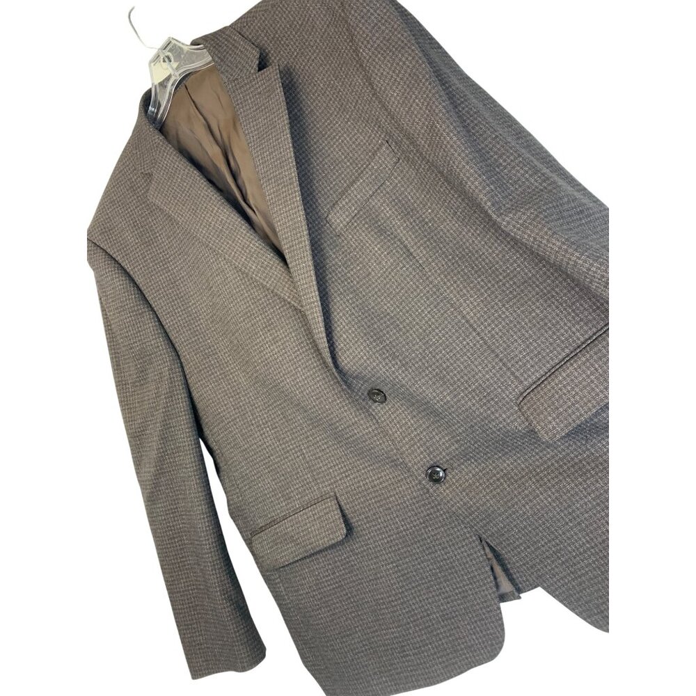 Michael Kors Mens Houndstooth Blazer Jacket 48R Brown RGG10657 EUC